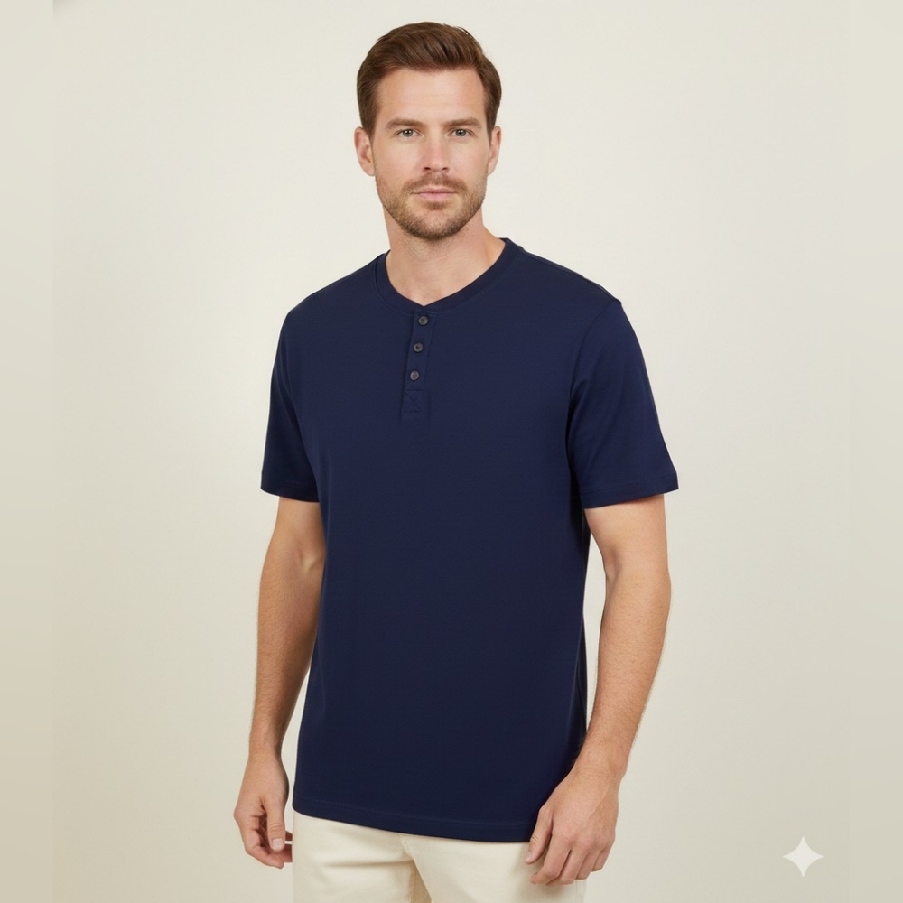 Set of 2 T-Shirts CLUB ROOM Men's Solid Henley - Picture 3 of 9